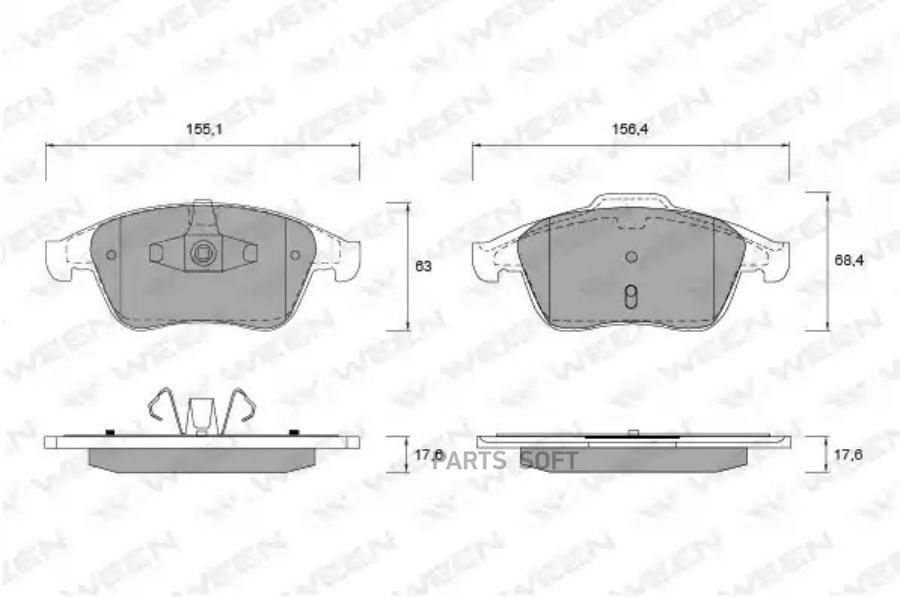 

Тормозные колодки WEEN передние для Renault Clio 4, Scenic 3, Grand Scenic 3 1511339