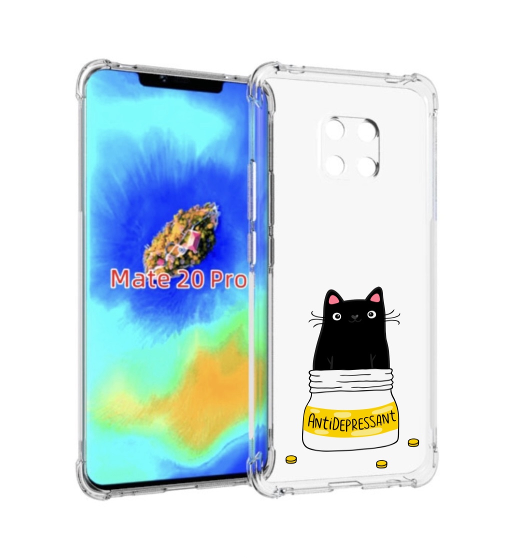 

Чехол MyPads Антидеприсан для Huawei Mate 20 Pro/Mate 20 RS 6.39, Прозрачный, Tocco