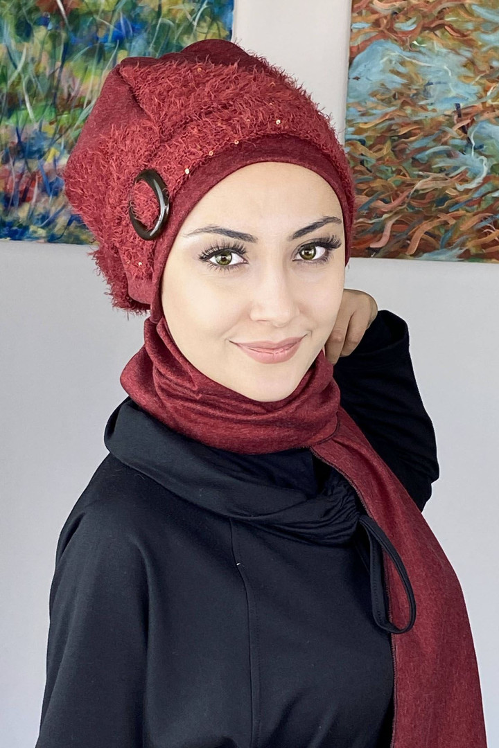 

Тюрбан женский Butik Ambar 26EKM22, бордовый (доставка из-за рубежа), 26EKM22