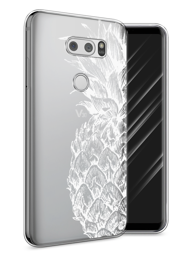 

Чехол Awog на LG V30 "Ананас графика белая", Белый, 83050-10