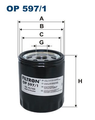 

Фильтр масляный FILTRON OP597/1
