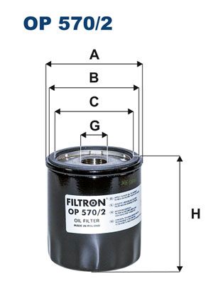 

Фильтр масляный FILTRON OP570/2