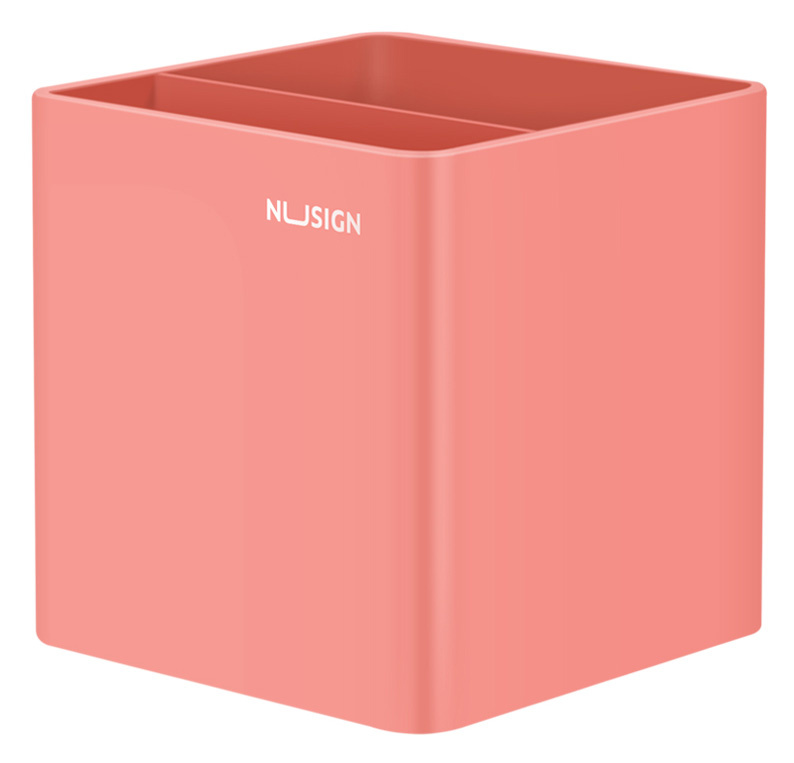 фото Подставка deli ens011pink nusign для пишущих принадлежностей 84х84х86мм розовый пластик