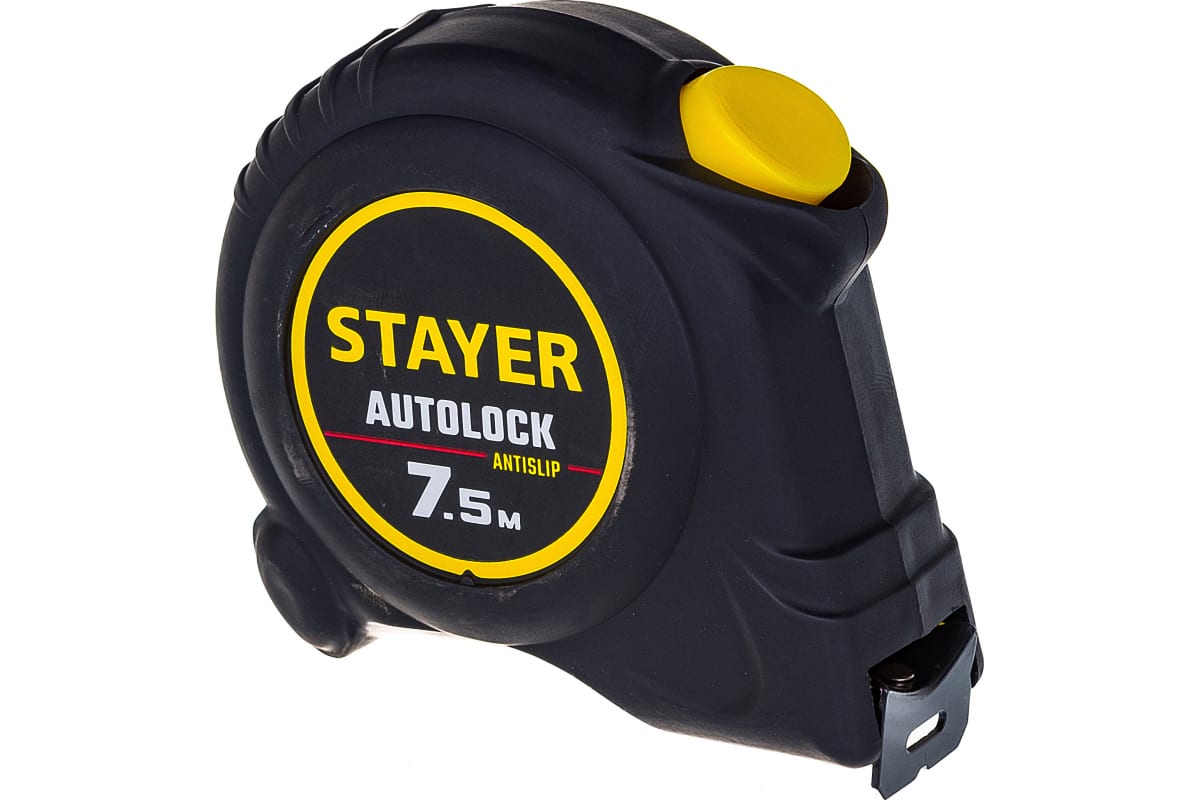 Рулетка с автостопом STAYER АutoLock 7.5м х 25мм 2-34126-07-25 рулетка stayer autolock 5м 19мм с автостопом 2 34126 05 19 z02