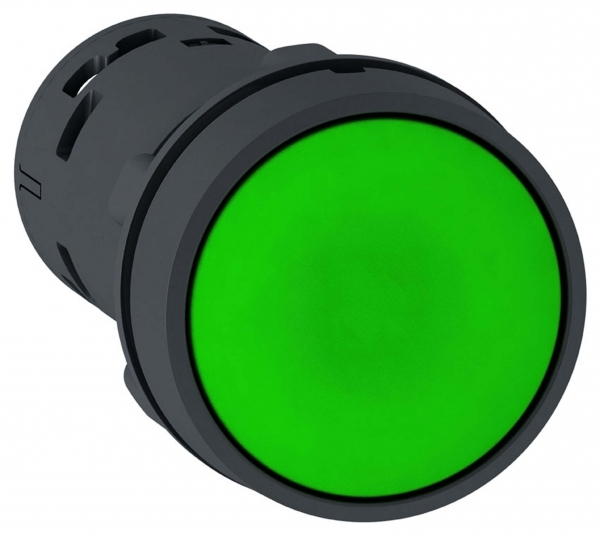 фото Se xb7 кнопка 22мм зеленая с возвратом но + нз schneider electric