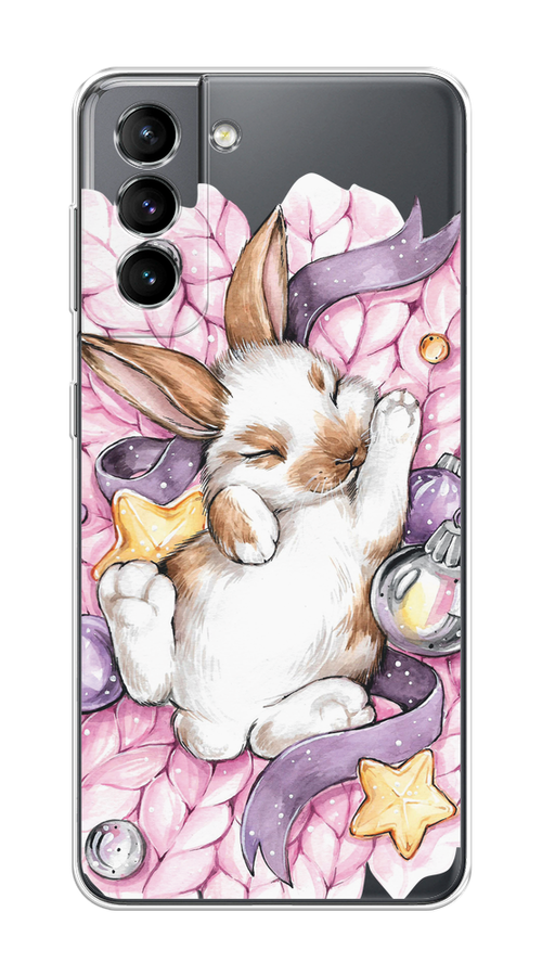 

Чехол на Samsung Galaxy S21 "Кролик спит", Розовый;белый, 2101850-5
