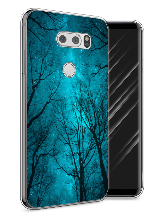 

Чехол Awog на LG V30 "Сказочный лес", Черный;голубой, 83050-4