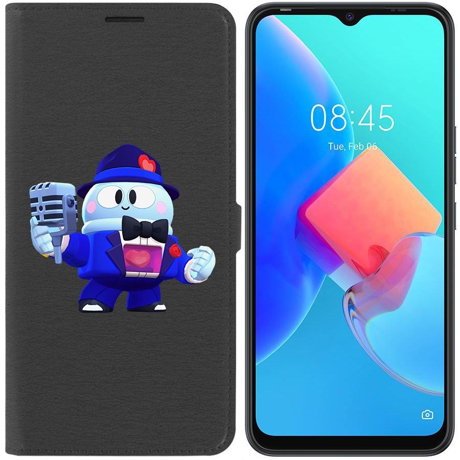 

Чехол-книжка Krutoff Eco Book для Tecno Spark 8C Brawl Stars-Стильный Лу (черный)