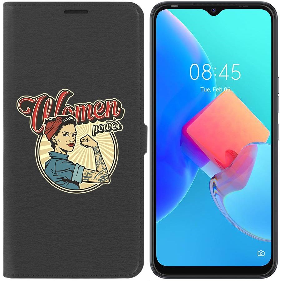 

Чехол-книжка Krutoff Eco Book для Tecno Spark 8C Women Power (черный)