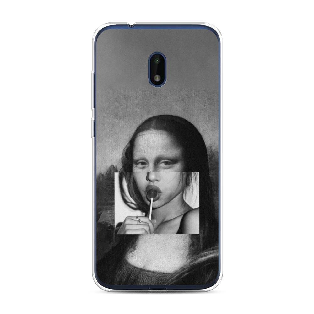 

Чехол Awog на Nokia C1 Plus / Нокиа C1 Plus "Mona Lisa sucking lollipop", Серый, 124650-9