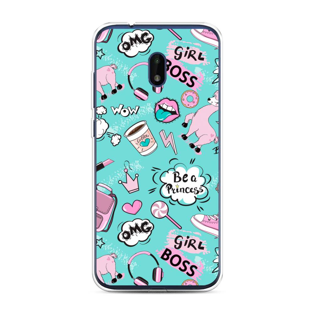 

Чехол Awog на Nokia C1 Plus / Нокиа C1 Plus "Стильная лама", Голубой;белый;розовый, 124650-1