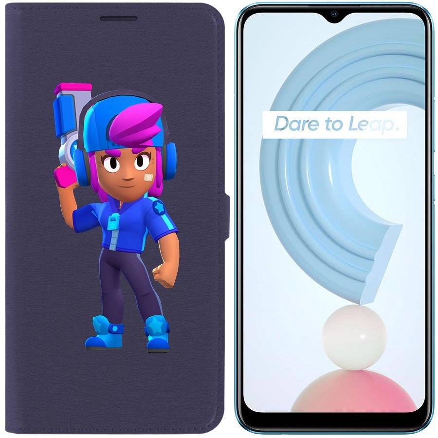 

Чехол-книжка Krutoff Eco Book для Realme C21Y Brawl Stars-Звёздная Шелли (синий)