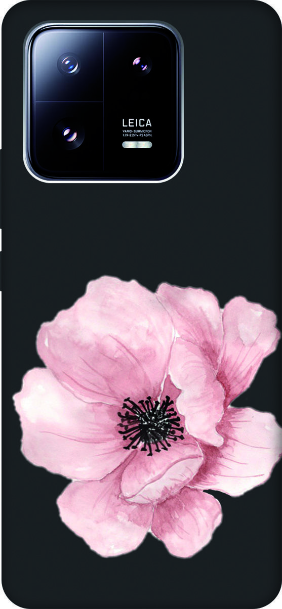 

Матовый Soft Touch Чехол на Xiaomi 13 Pro с 3D принтом "Pink Flower" черный, Черный;белый, 158980