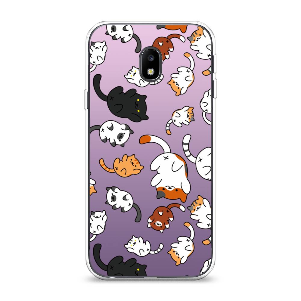 

Чехол Awog на Samsung Galaxy J3 2017 / Самсунг J3 2017 "Котопад", Фиолетовый;белый, 22550-7