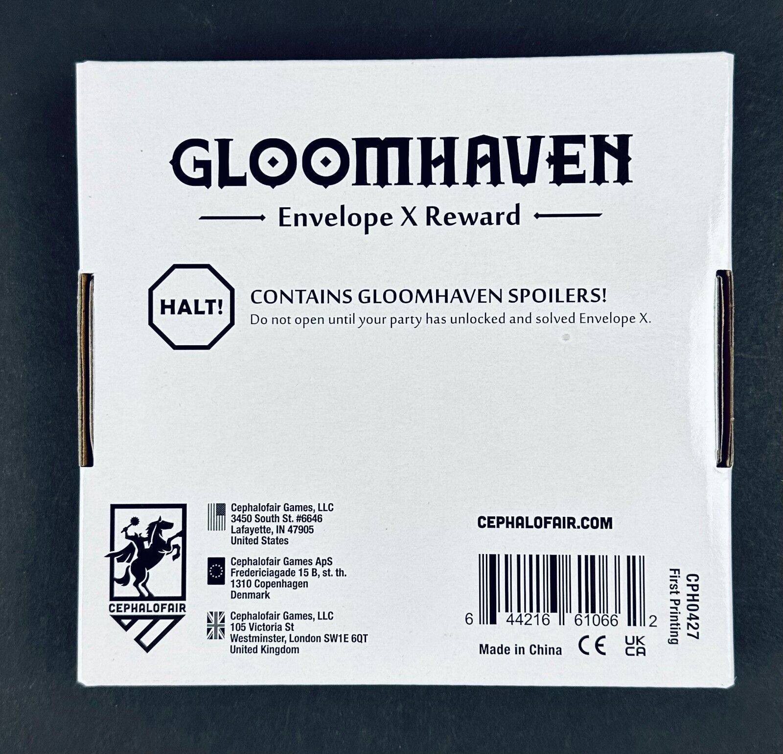 

Настольная игра Gloomhaven Envelope X Reward, CPH0427