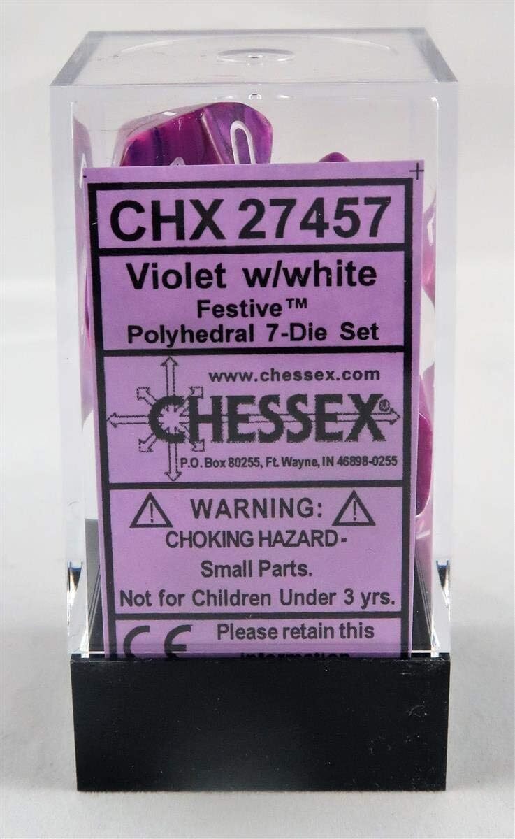 Набор кубиков Chessex 7-dice set Fest Violet-White