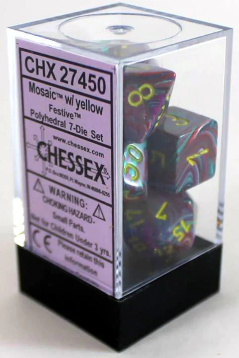 Набор кубиков Chessex 7-dice set Fest Mosaic Yellow