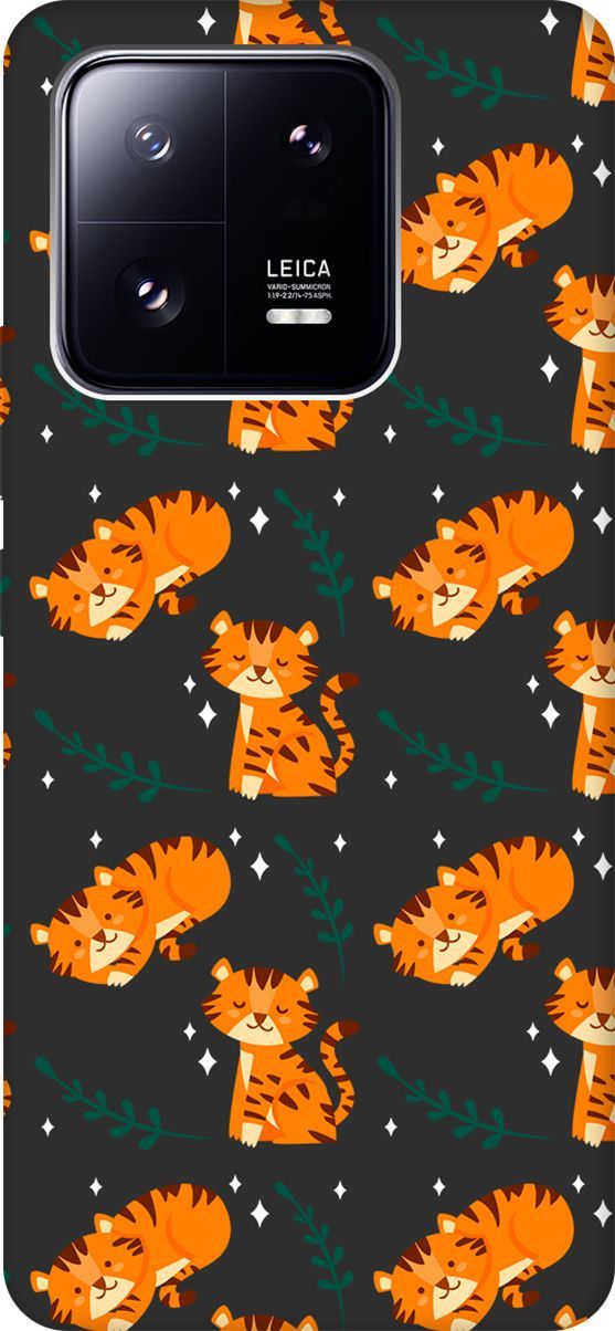 

Матовый Soft Touch Чехол на Xiaomi 13 Pro с 3D принтом "Tigers" черный, Черный;белый, 158979