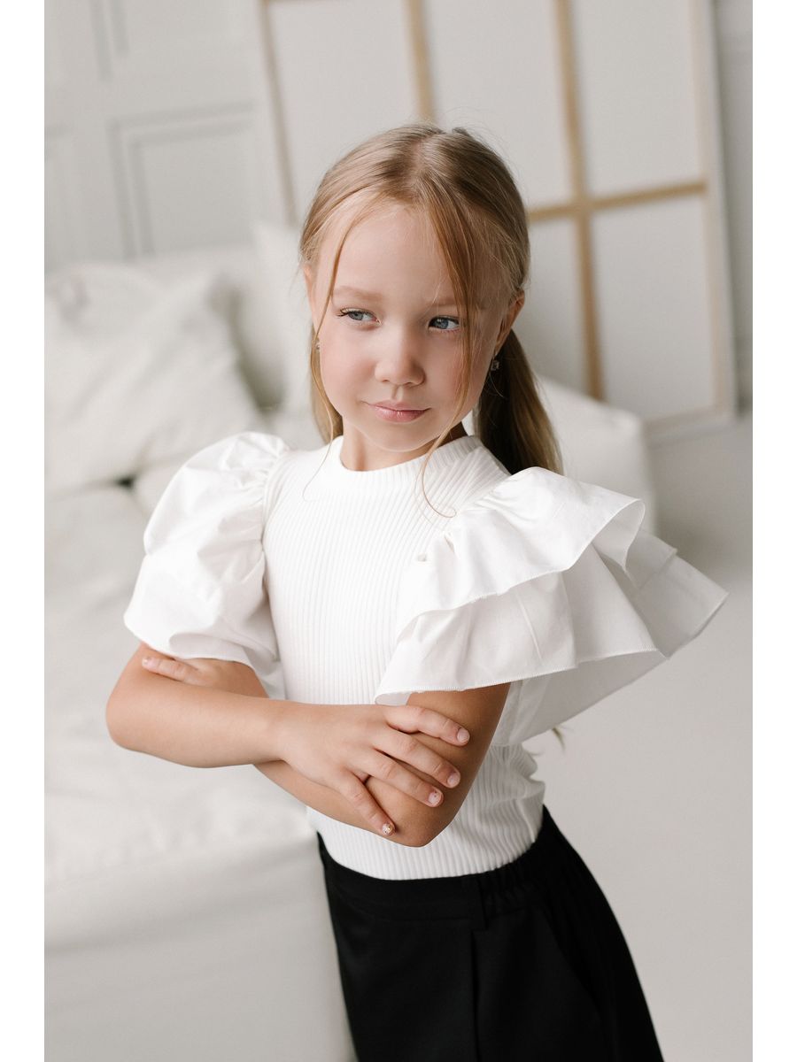 Блузка детская MIMISHOP TRENDY BABY 07MI15LW3, теплый белый, 182