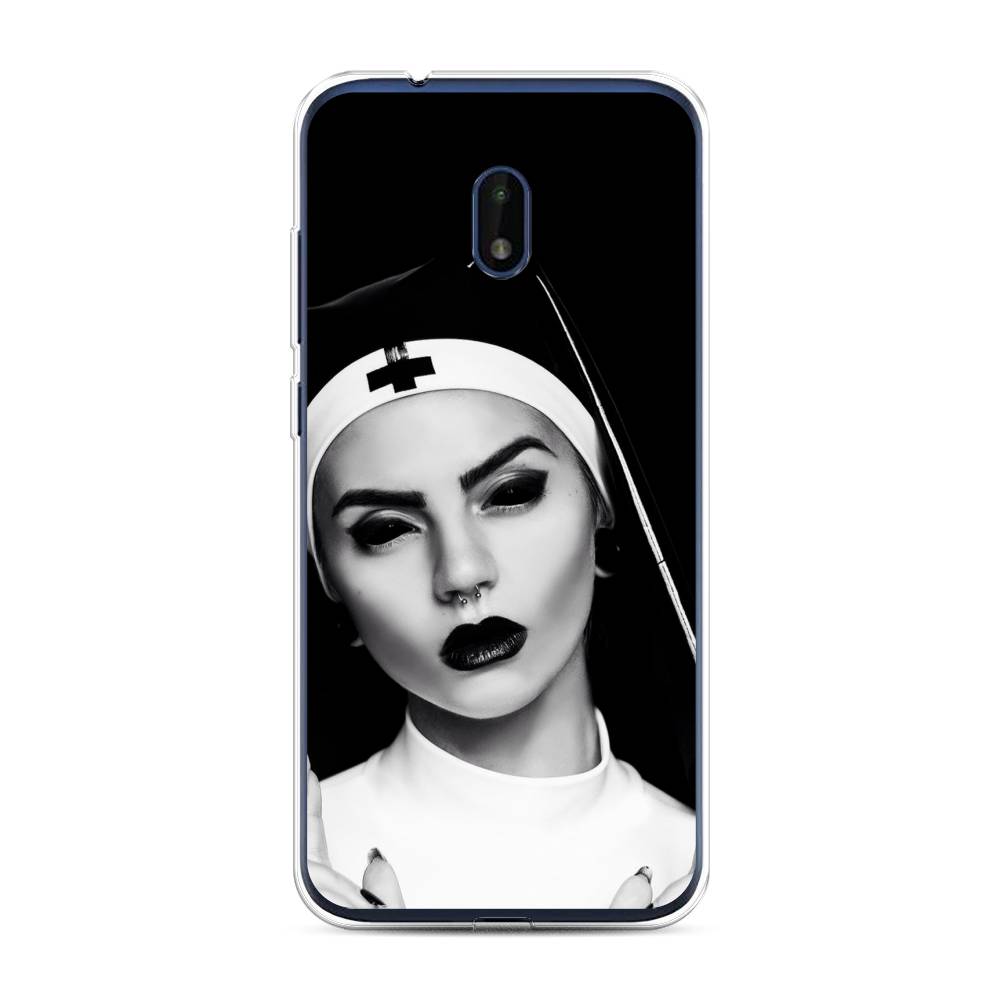 

Чехол Awog на Nokia C1 Plus / Нокиа C1 Plus "Черная монашка", Серый;черный, 124650-9