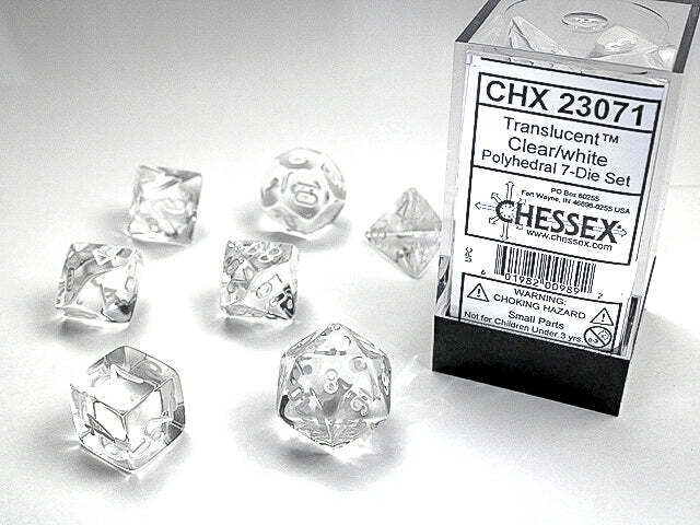 Набор кубиков Chessex 7-dice set Clear-White