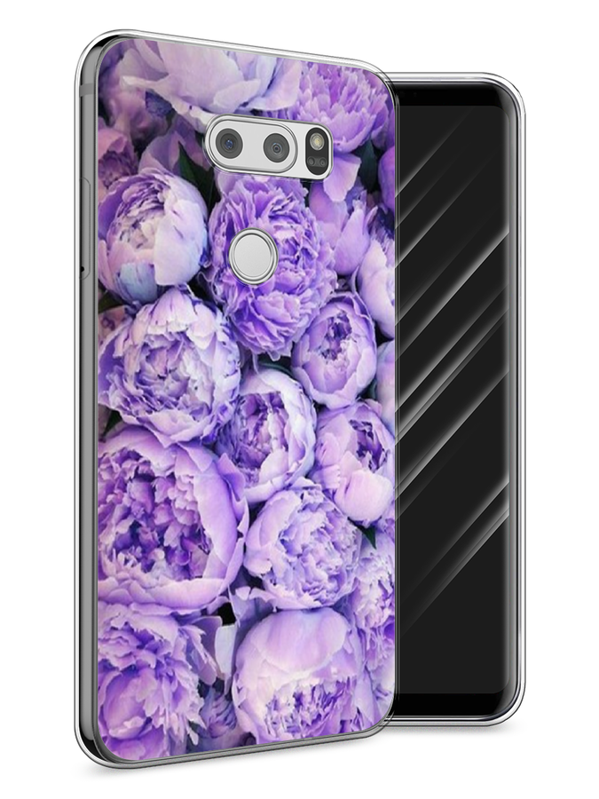 

Чехол Awog на LG V30 "Пионы сиреневые", Фиолетовый;голубой, 83050-8