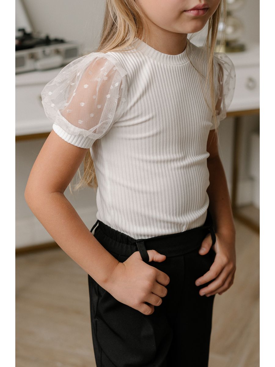 Блузка детская MIMISHOP TRENDY BABY 07MI15LW2, молочный, 140