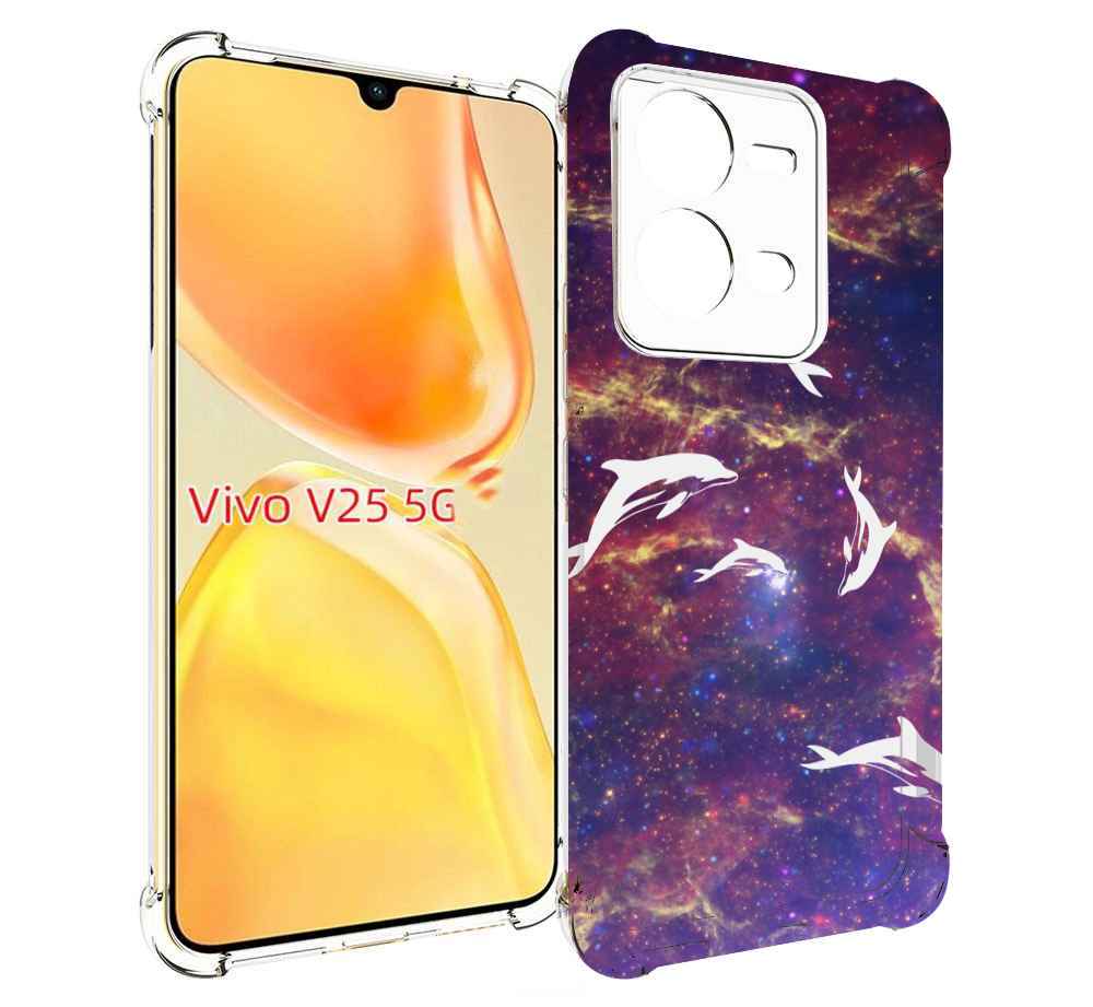 

Чехол MyPads Космические-дельфины для Vivo V25 5G / V25e, Прозрачный, Tocco