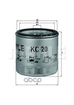 

Фильтр топливный KNECHT/MAHLE KC20, KC20
