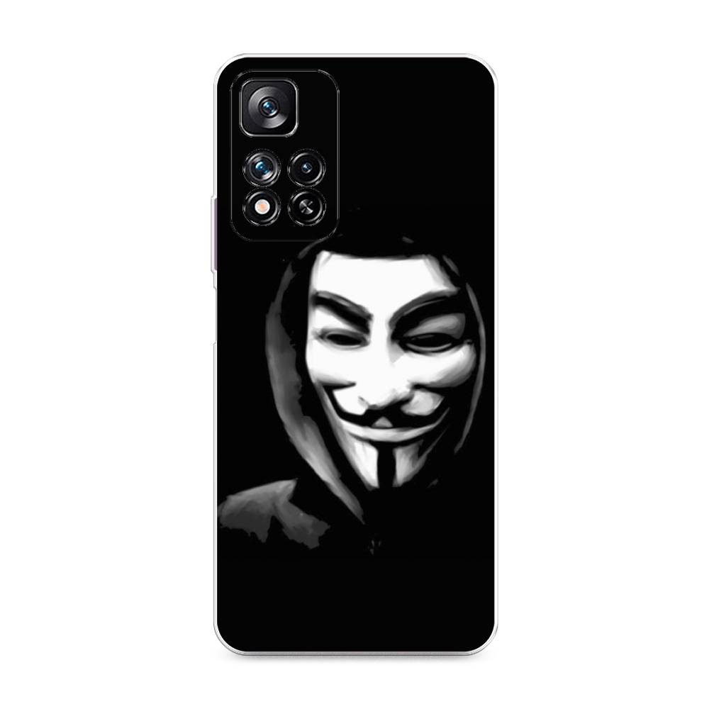 фото Силиконовый чехол "анонимус" на xiaomi redmi note 11 pro plus awog