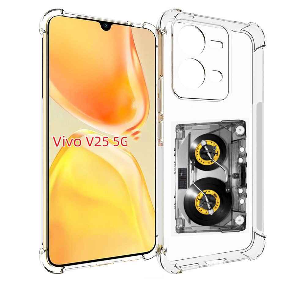

Чехол MyPads Кассета музыкальная для Vivo V25 5G / V25e, Прозрачный, Tocco