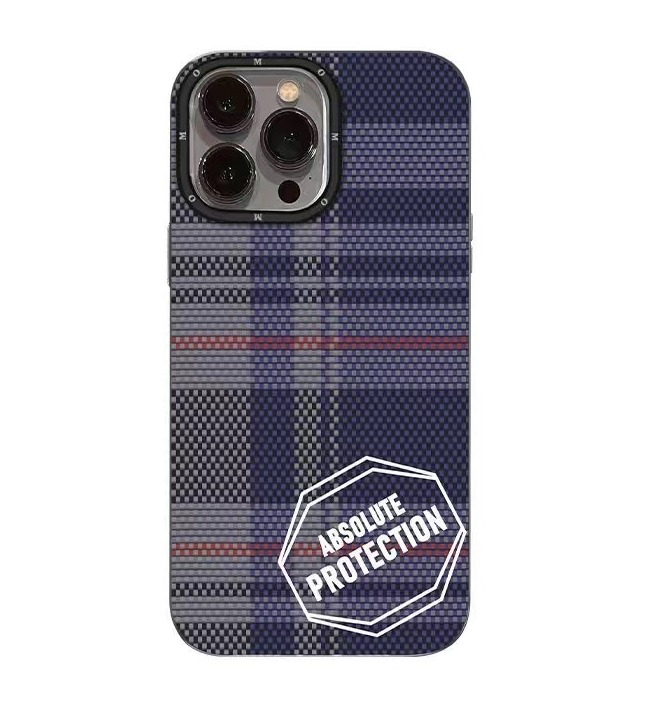 Чехол Mikwer Fang Luen для iPhone 15 Pro Max Plaid Blue F04