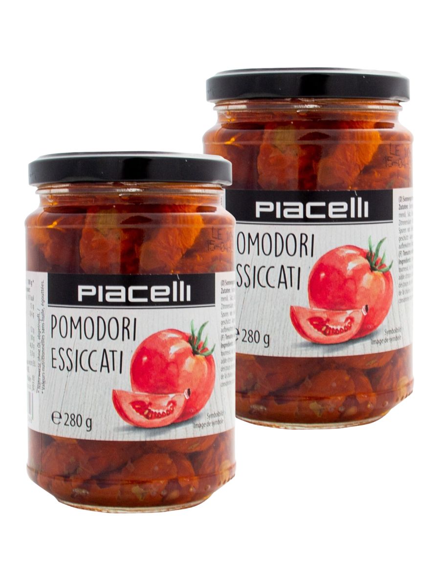 Вяленые сушеные томаты Piacelli в подсолнечном масле, 2шт х 280г