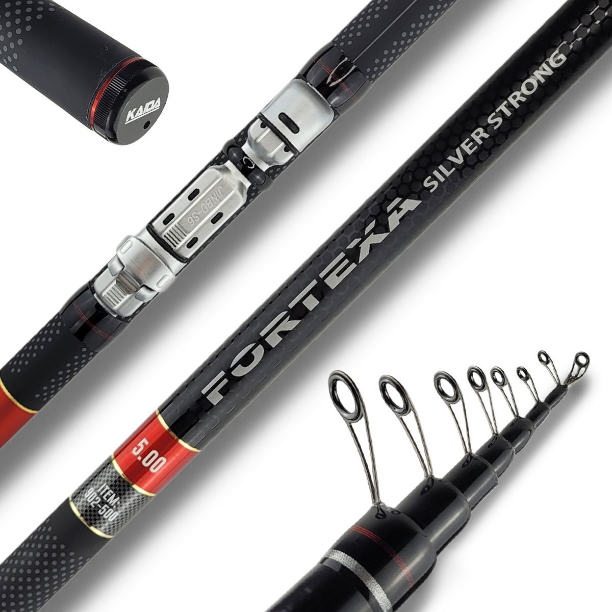 

Удилище с кольцами Kaida FORTEXA SILVER STRONG 500 5м