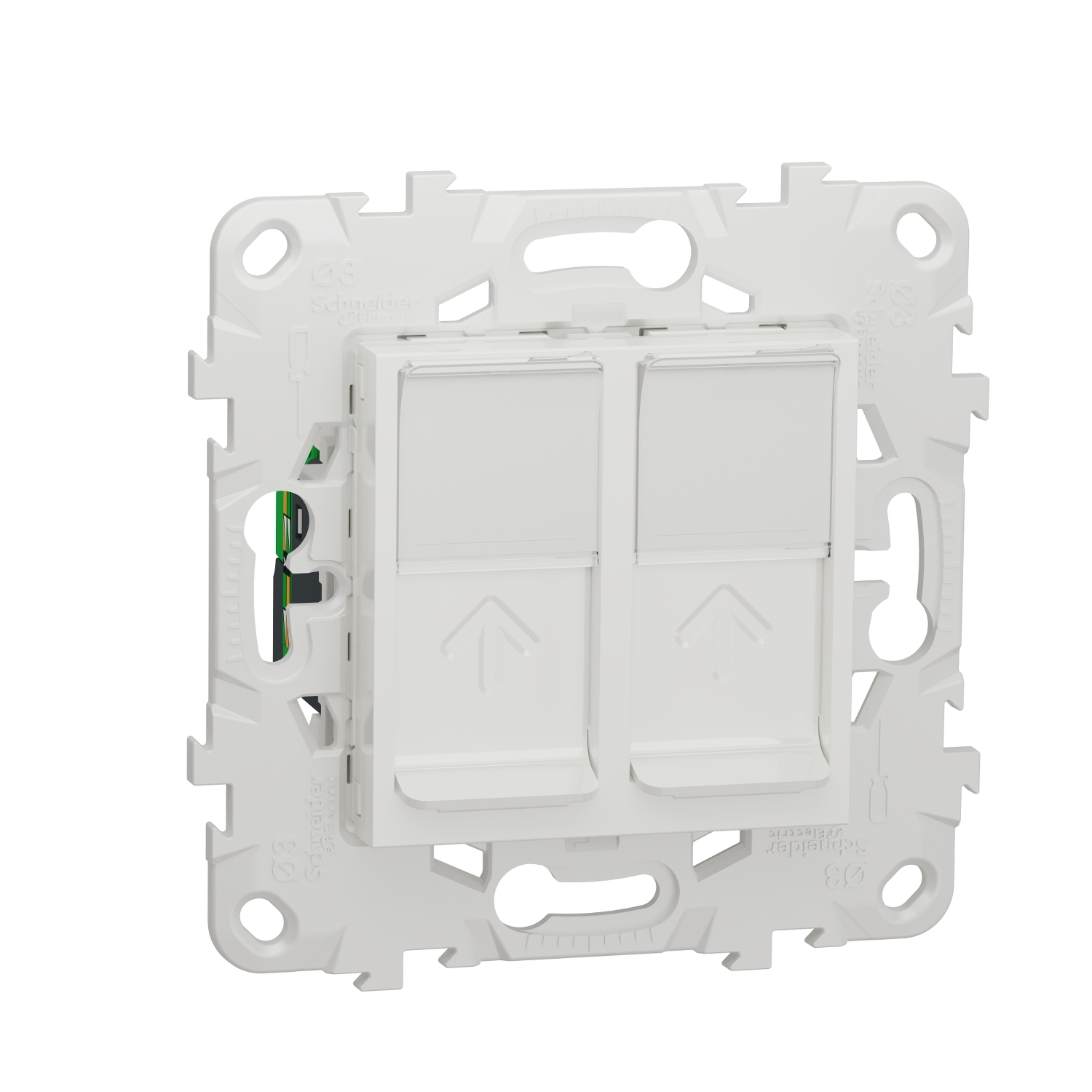 

SE Unica New Бел Розетка компьютерная, RJ45, двойная, кат. 6 UTP, Белый