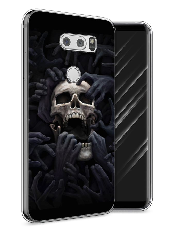 

Чехол Awog на LG V30 "Череп 29", Черный;серый, 83050-9
