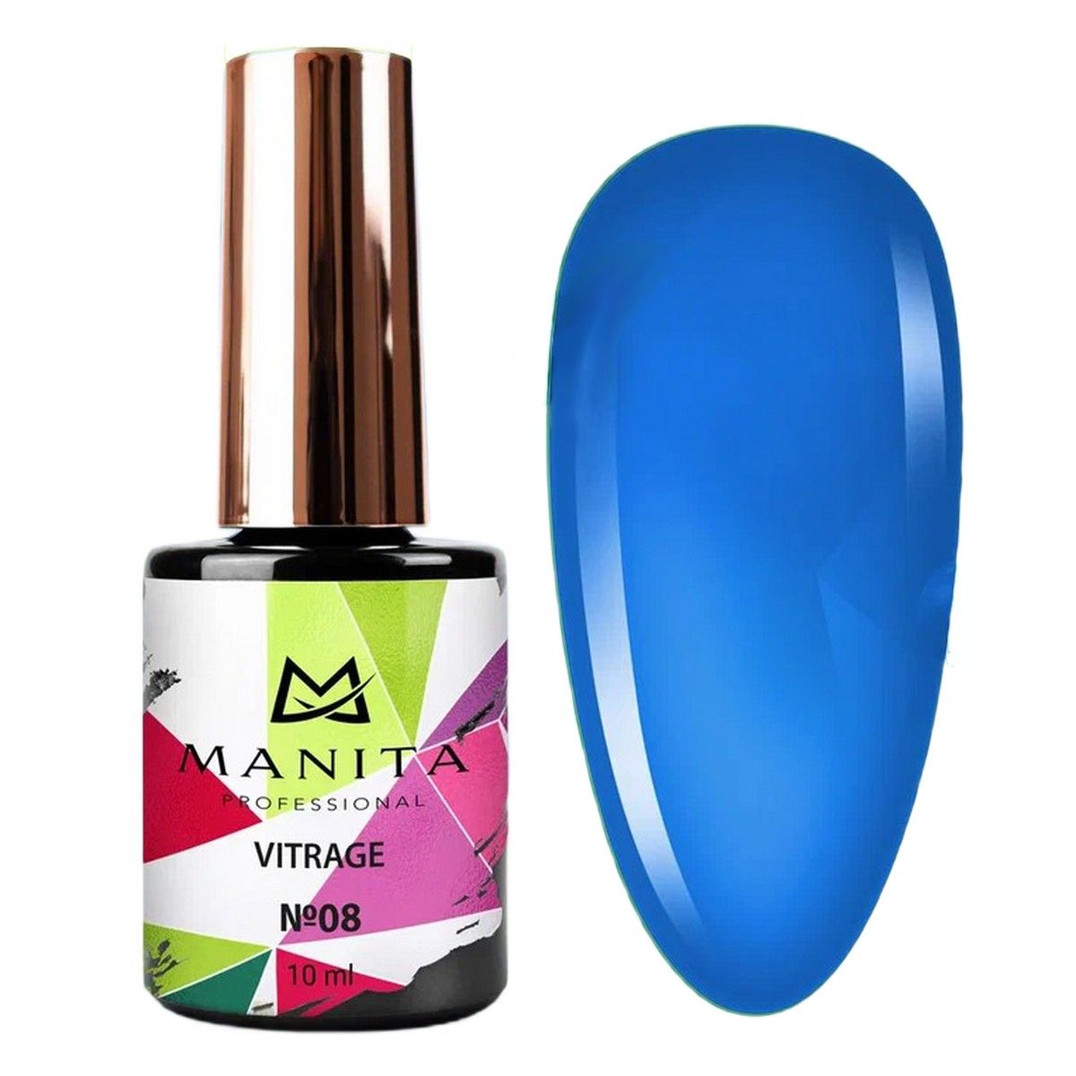 Гель-лак для ногтей Manita Professional c эффектом витража Vitrage №08, синий, 10 мл жилет для собак зоофантазия женский синий длина спины 42 см