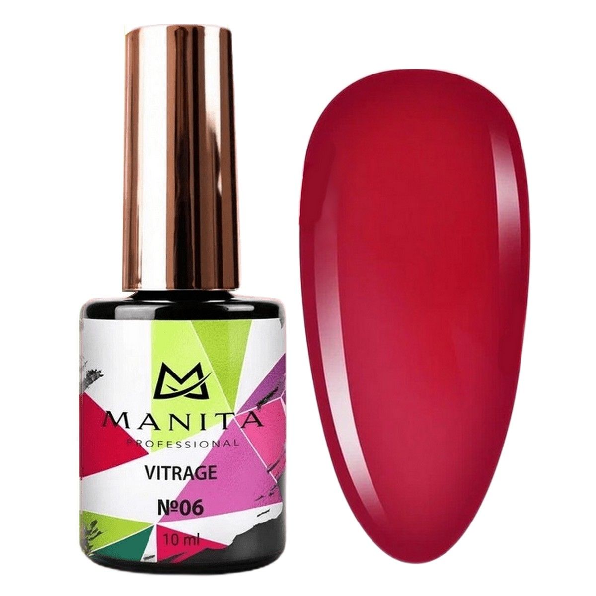 Гель-лак для ногтей Manita Professional c эффектом витража Vitrage №06, бордовый, 10 мл manita гель лак для ногтей opal