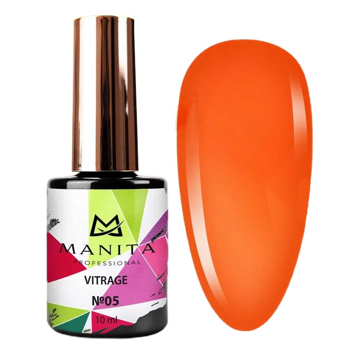 

Гель-лак Manita Professional c эффектом витража Vitrage №05 морковно-красный 10 мл