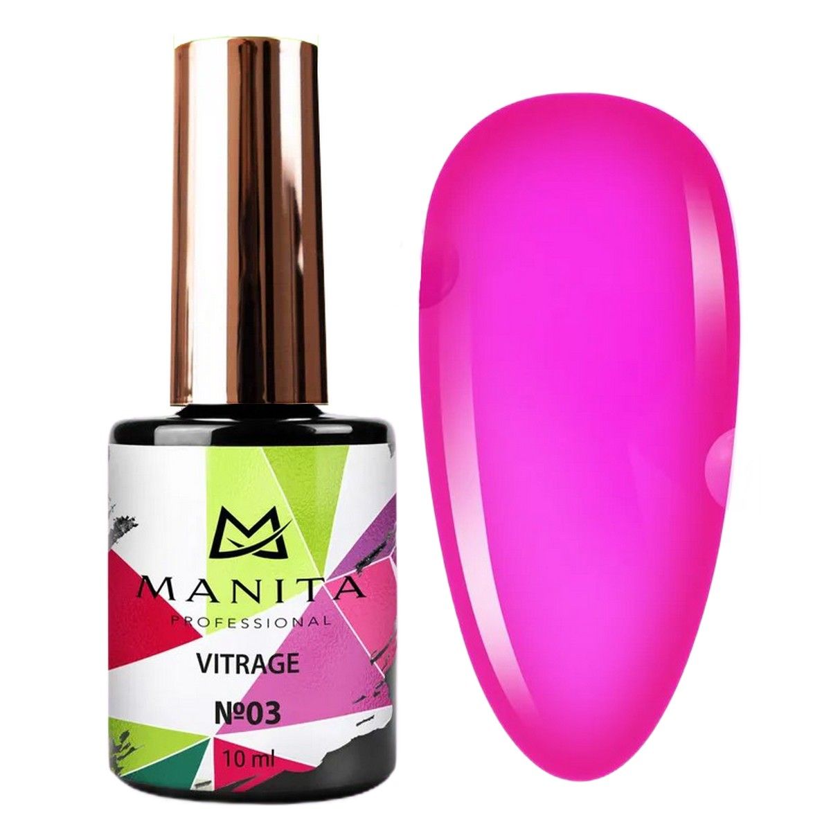 

Гель-лак Manita Professional c эффектом витража Vitrage №03 ярко-розовый 10 мл 2шт