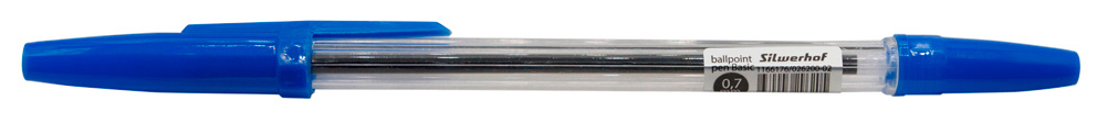 Ручка шариковая Silwerhof Basic 0,7 мм синяя сменный стержень линия 0,5 мм