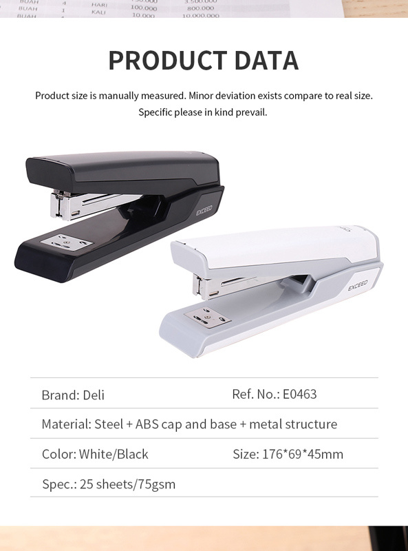 

Степлер настольный Deli E0463WHITE Exceed 24/6 26/6 (25листов) белый 100скоб металл
