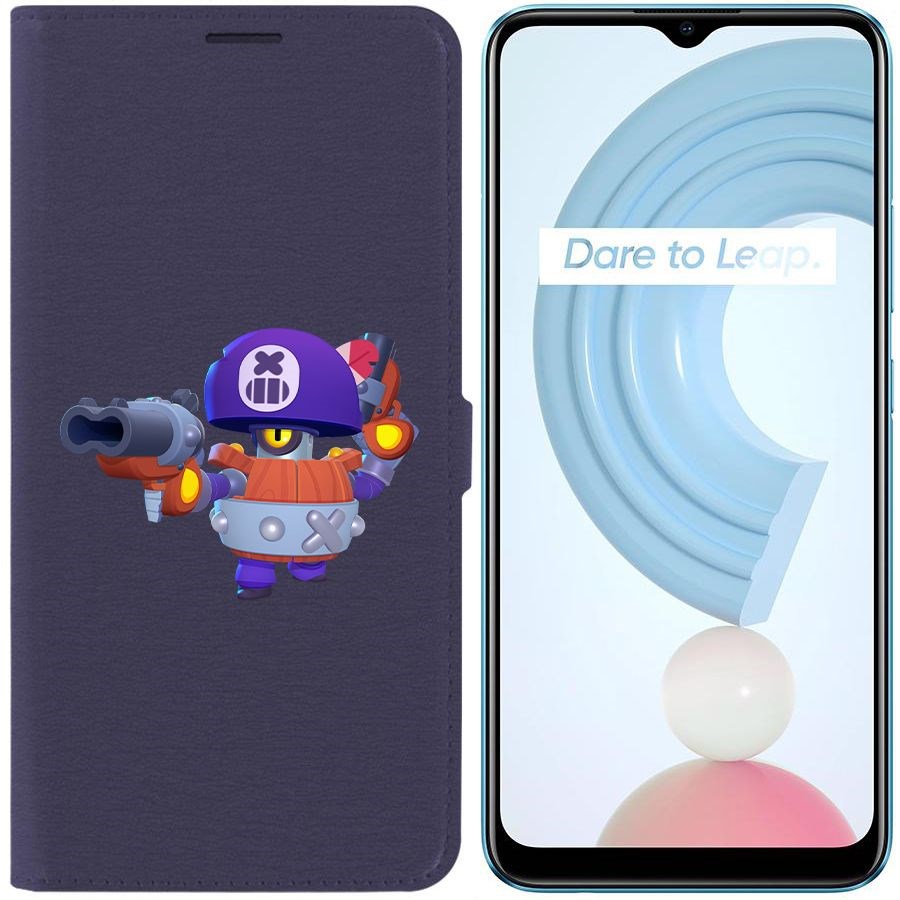 

Чехол-книжка Krutoff Eco Book для Realme C21Y Brawl Stars-Дэррил (синий)