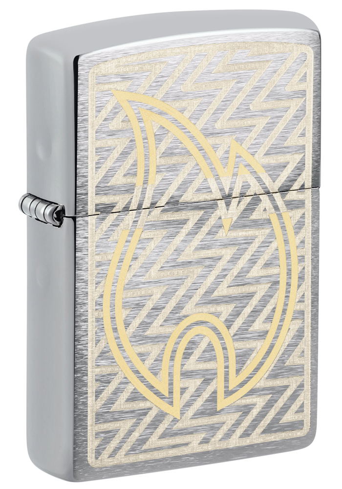 Зажигалка кремниевая с покрытием Brushed Chrome, серебристая, Zippo, 48789