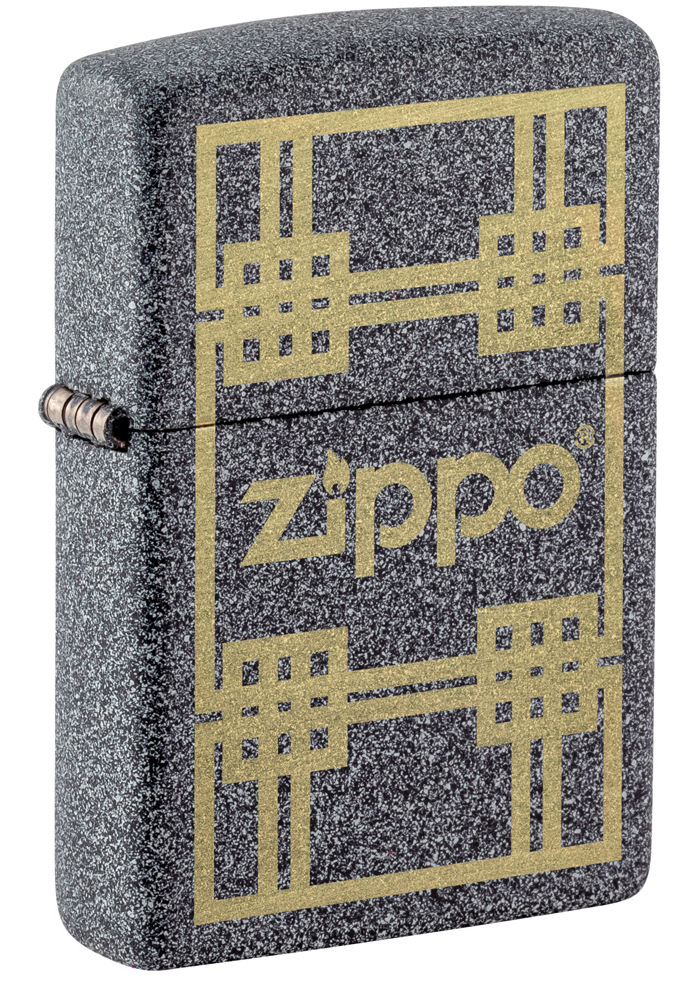 Зажигалка кремниевая с покрытием Iron Stone, серая, Zippo, 48791