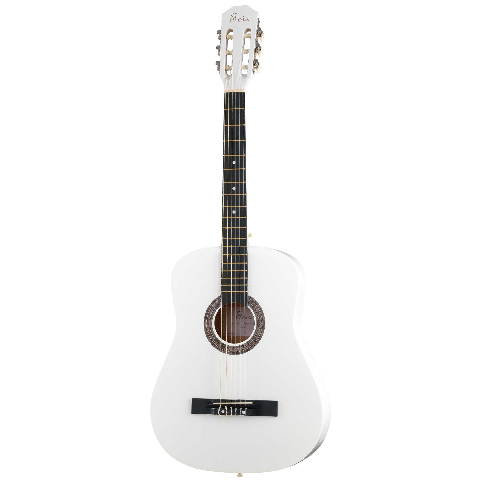 FCG-2038CAP-WH Классическая гитара с чехлом, ремнем, тюнером, белая, Foix