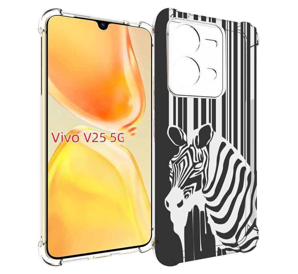 

Чехол MyPads Зебра для Vivo V25 5G / V25e, Прозрачный, Tocco