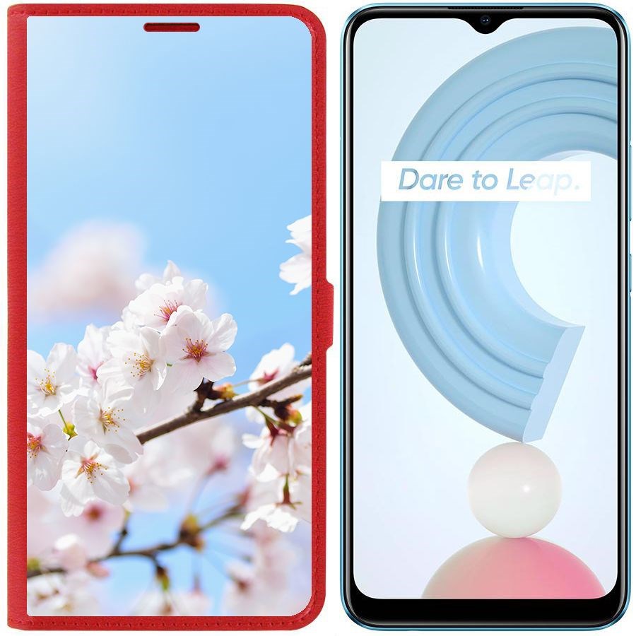 

Чехол-книжка Krutoff Eco Book для Realme C21Y Цветение (красный)