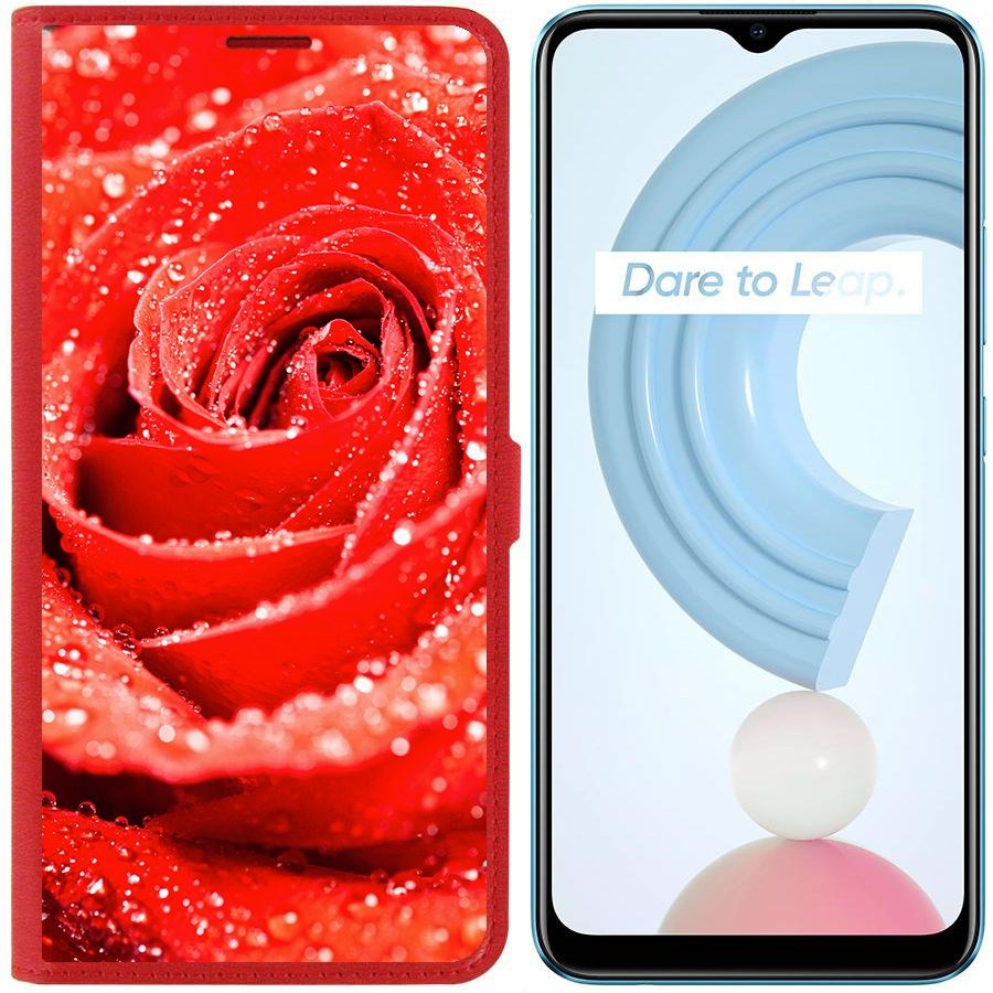 

Чехол-книжка Krutoff Eco Book для Realme C21Y Роза (красный)