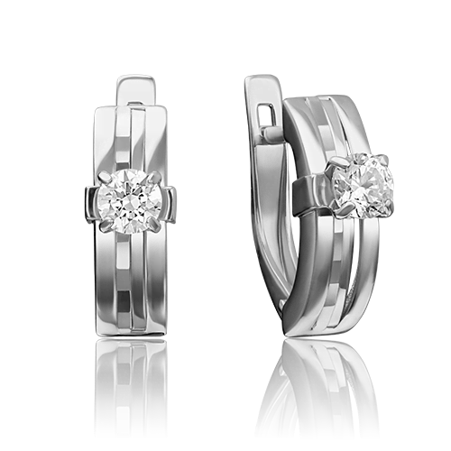 

Серьги из белого золота PLATINA jewelry 02-4294-00, фианит, 02-4294-00